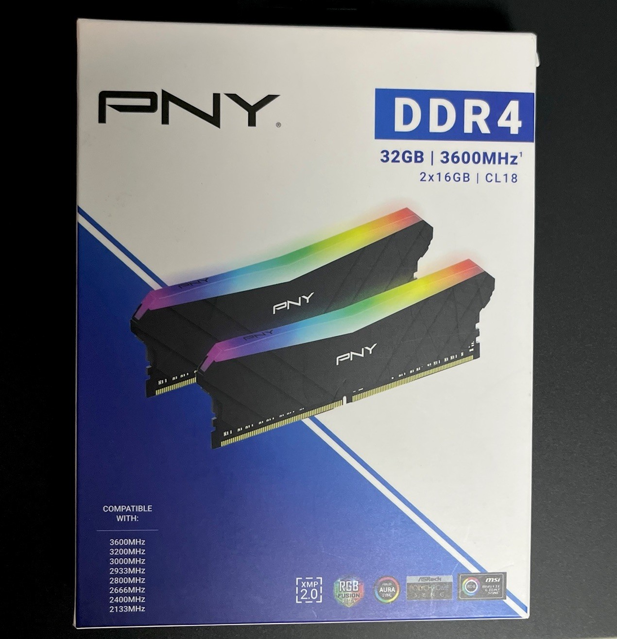 SEALED PNY 32GB (2 x 16GB) 3600MHz CL18 EPIC-X RGB DDR4  Desktop Memory Kit