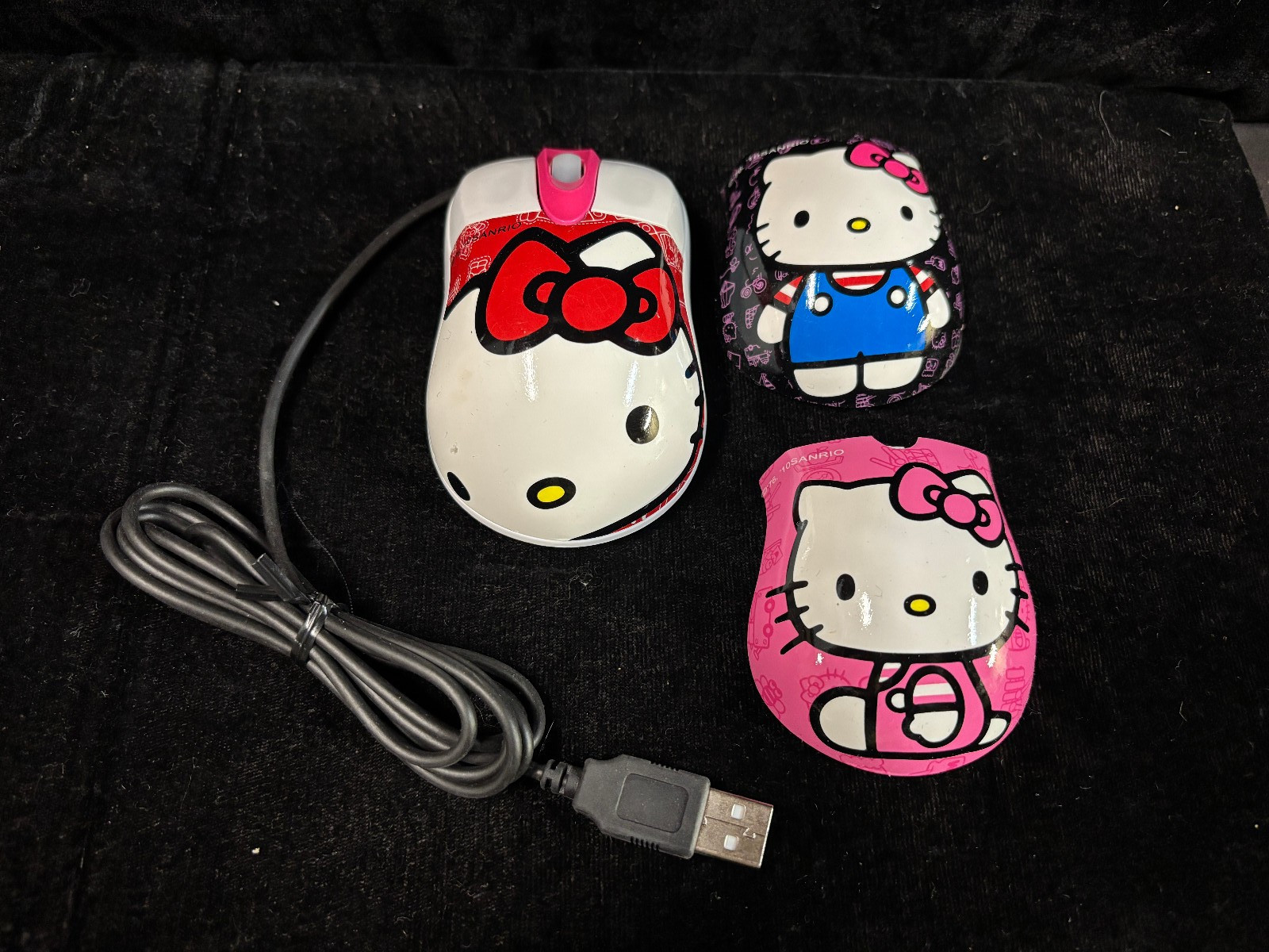Sanrio Hello Kitty USB Optical Mouse W/ Changing Faceplates 2010 - NEW OPEN BOX