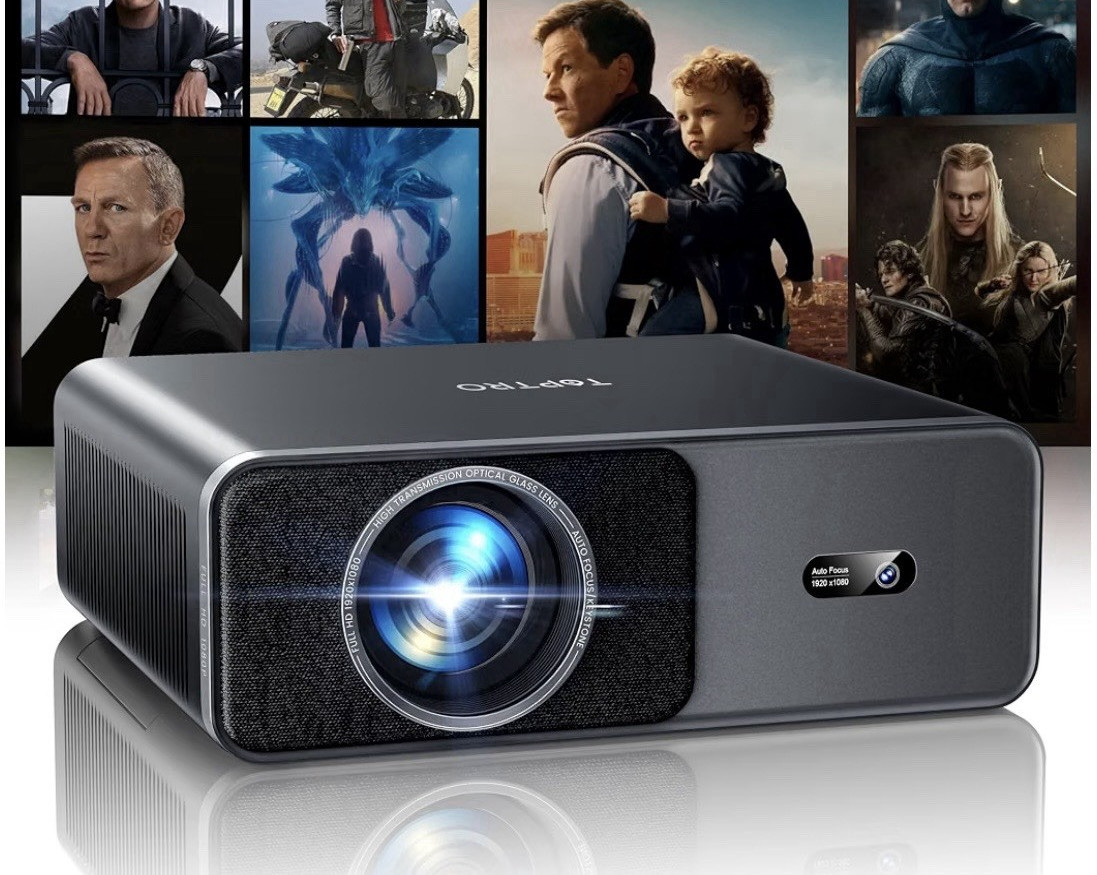 TOPTRO A1 1080P DLP Smart OS Auto Focus/Keystone Dolby 450 ANSI Black