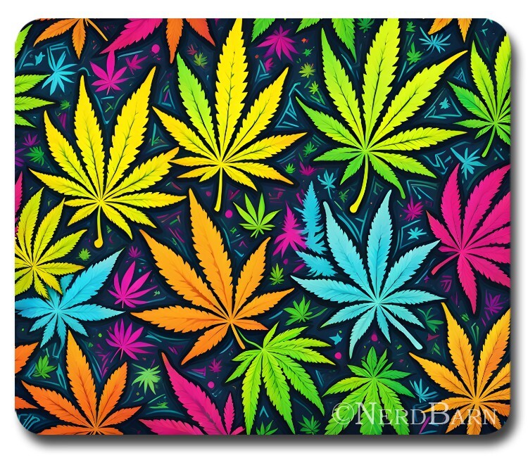 WEED CANNABIS Marijuana Psychedelic 420 High ~ Mouse Pad / PC Mousepad Cool Gift
