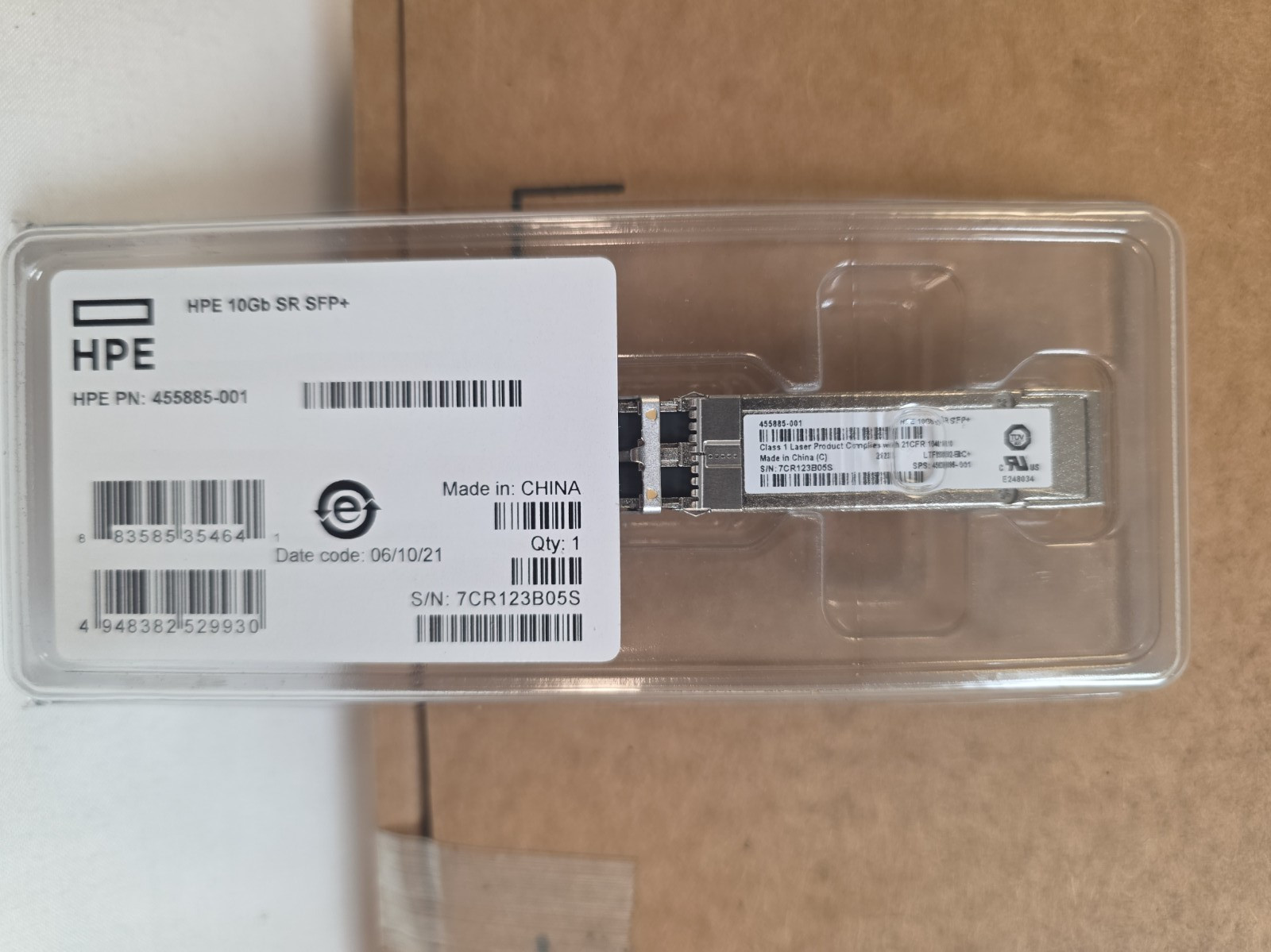 HP BladeSystem c-Class 10Gb SFP+ SR Transceiver Network Transceiver Module Fiber