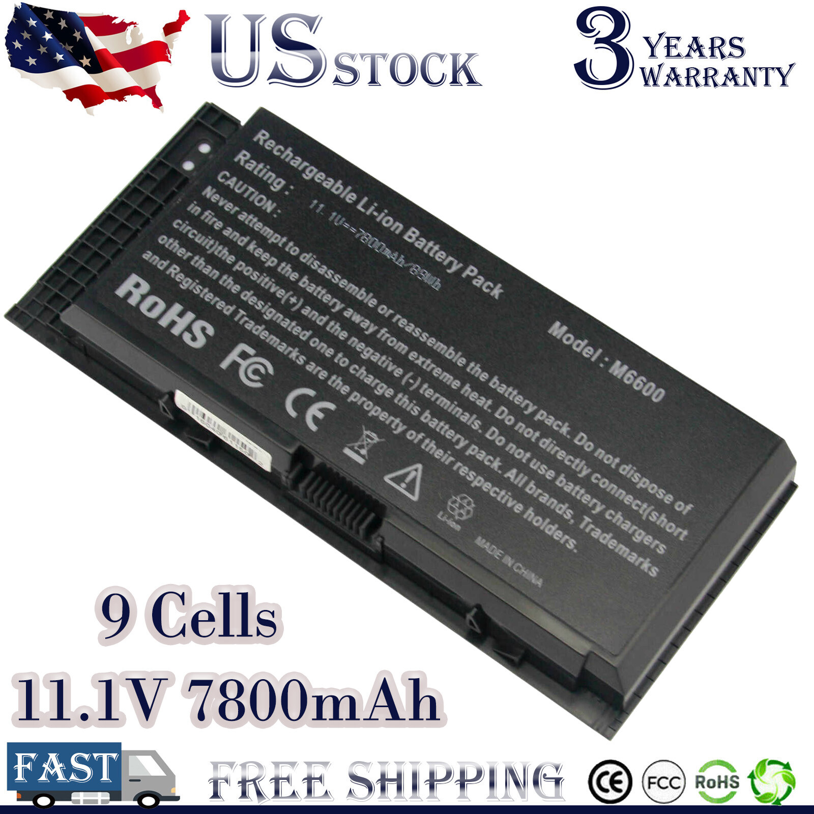 87Wh FV993 M6600 Battery for Precision M4600 M6800 M4800 FJJ4W 312-1176 312-117