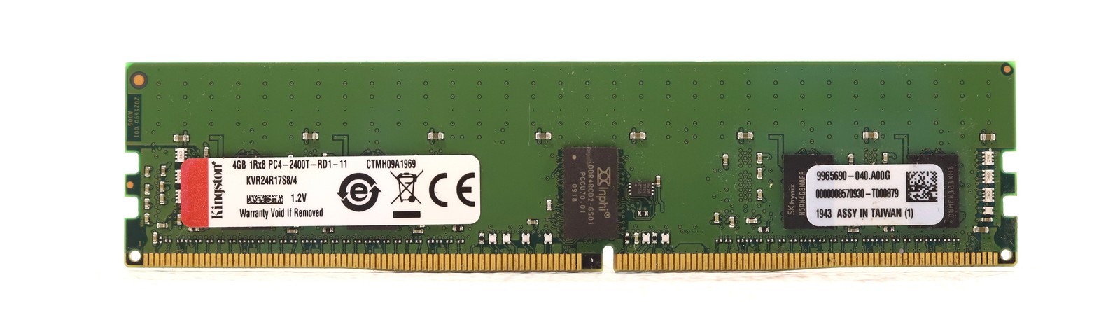 Kingston 4GB 1Rx8 PC4-2400T-RD1-11 ECC REG Server Memory P/N:KVR24R17S8/4 Tested