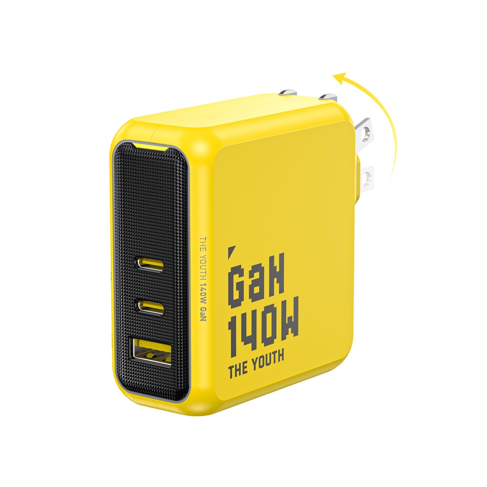 AOHI Youth 140W GaN+ USB C Charger 100W Laptop Fast 11 ounces, Yellow