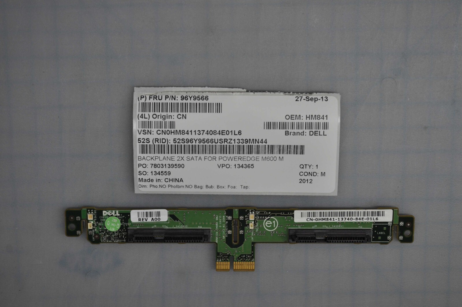 DELL BACKPLANE 2X SATA FOR POWEREDGE M600 M605 USED HM841