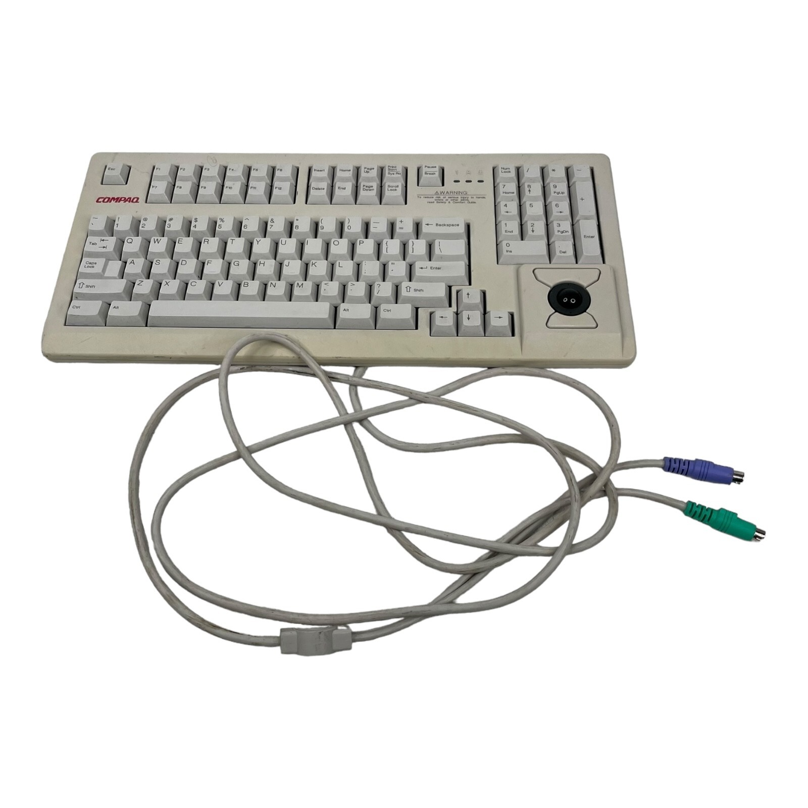 Compaq MX 11800 Mechanical PS2 Keyboard w/ Integrated Trackball Mouse Used 