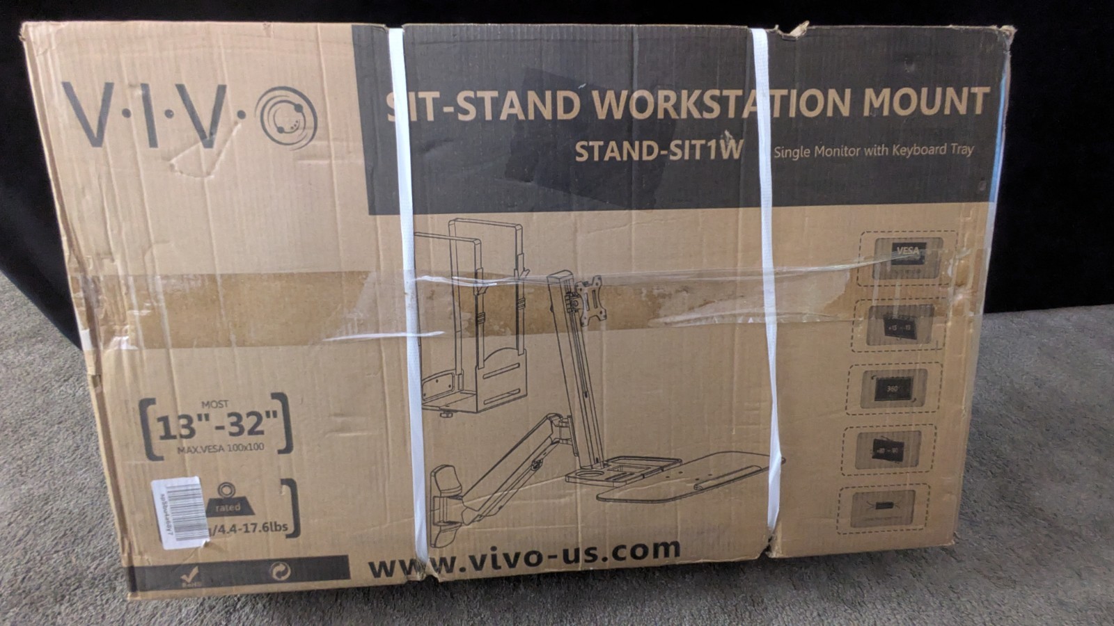 Vivo Sit Stand Workstation Mount White