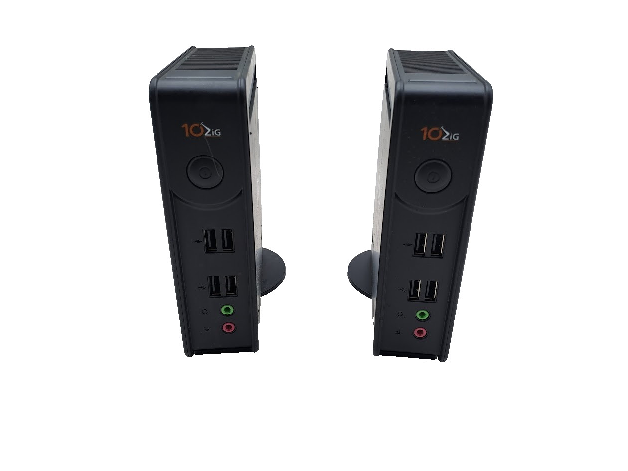 Lot of 2 10Zig V1200-P PCoIP Zero Client 4 x USB + RJ45 DVI-D DVI-I 293D/No AC