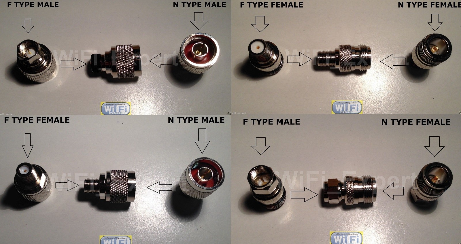 4pc/set RF coaxial adapter connector Kit N male/female to F TV Male / Female USA