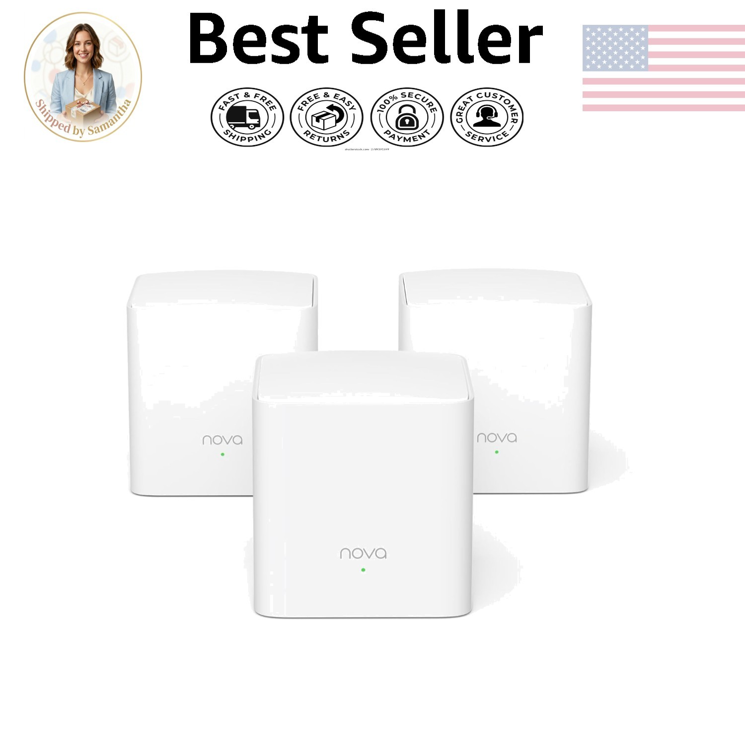 Nova Mesh WiFi MW5G - Seamless Coverage Up to 3500 sq.ft with Voice Control