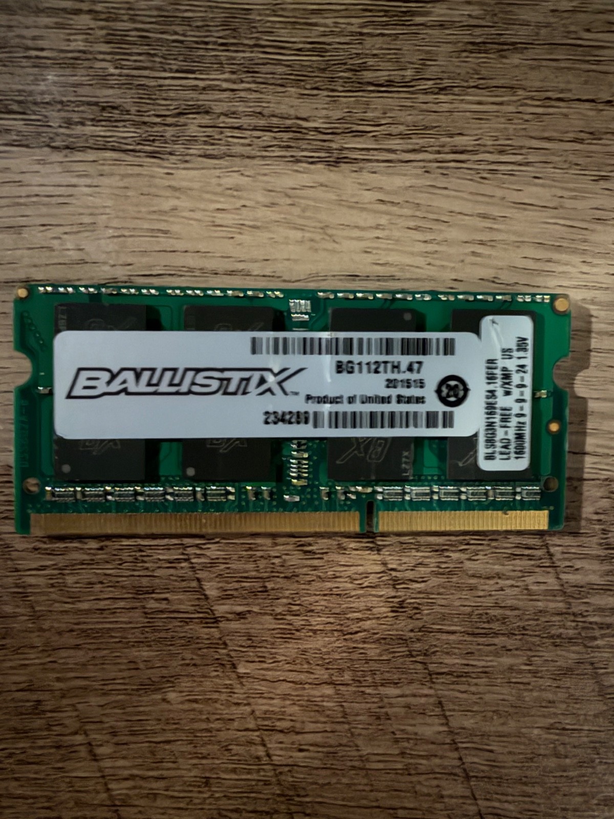 Crucial Ballistix Sport 8GB DDR3L 1600 SODIMM BLS8G3N169ES4 Laptop RAM 1.35V