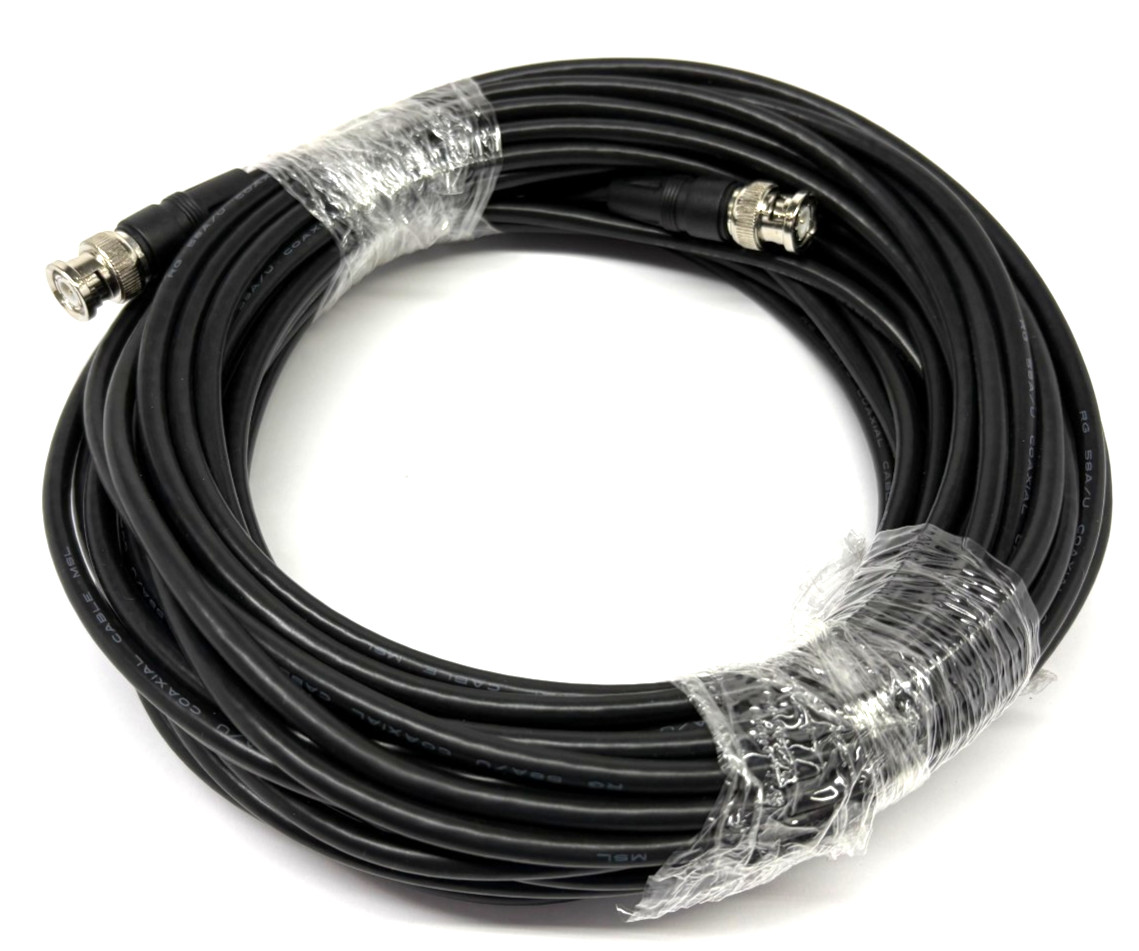 50FT BNC Twist On Male to Male RG58 Coax Coaxial Cable Cord 50 Ohm Black A/U