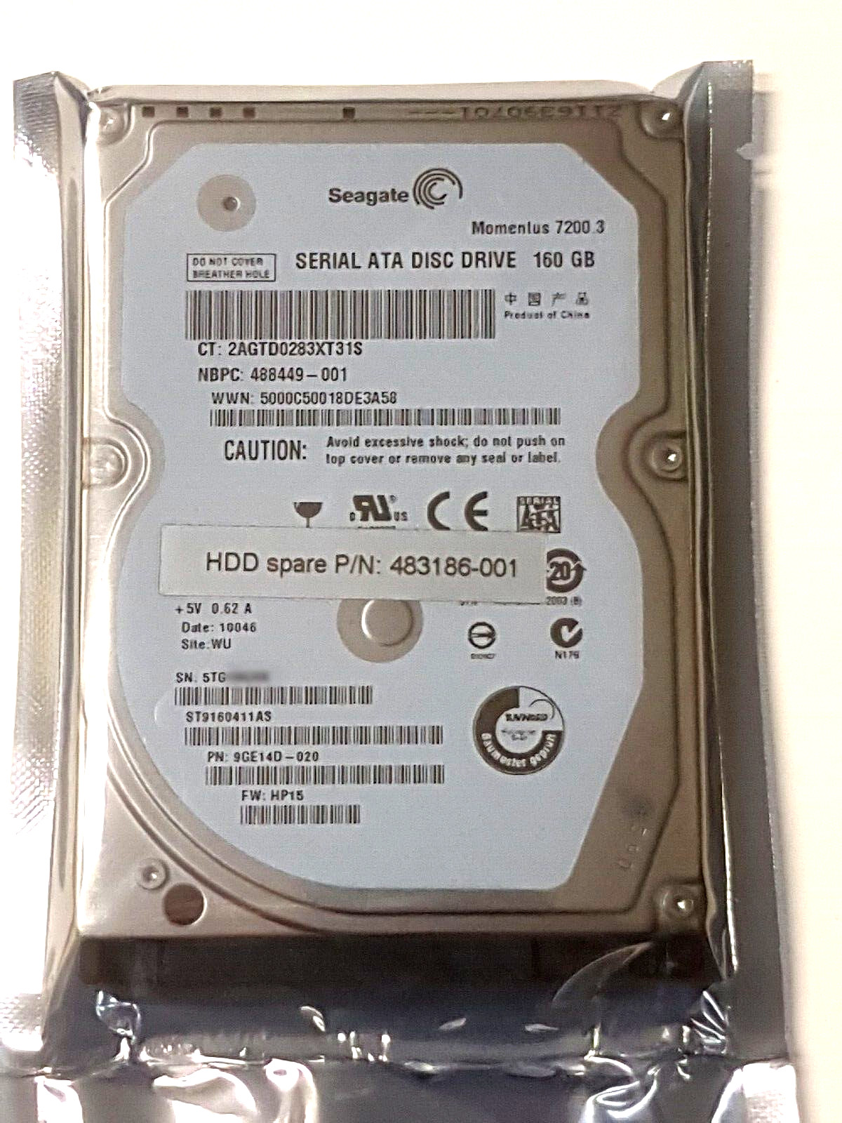 160GB SATA Seagate Momentus 7200.3 ST9160411AS 16MB 2.5" Internal Hard Drive New