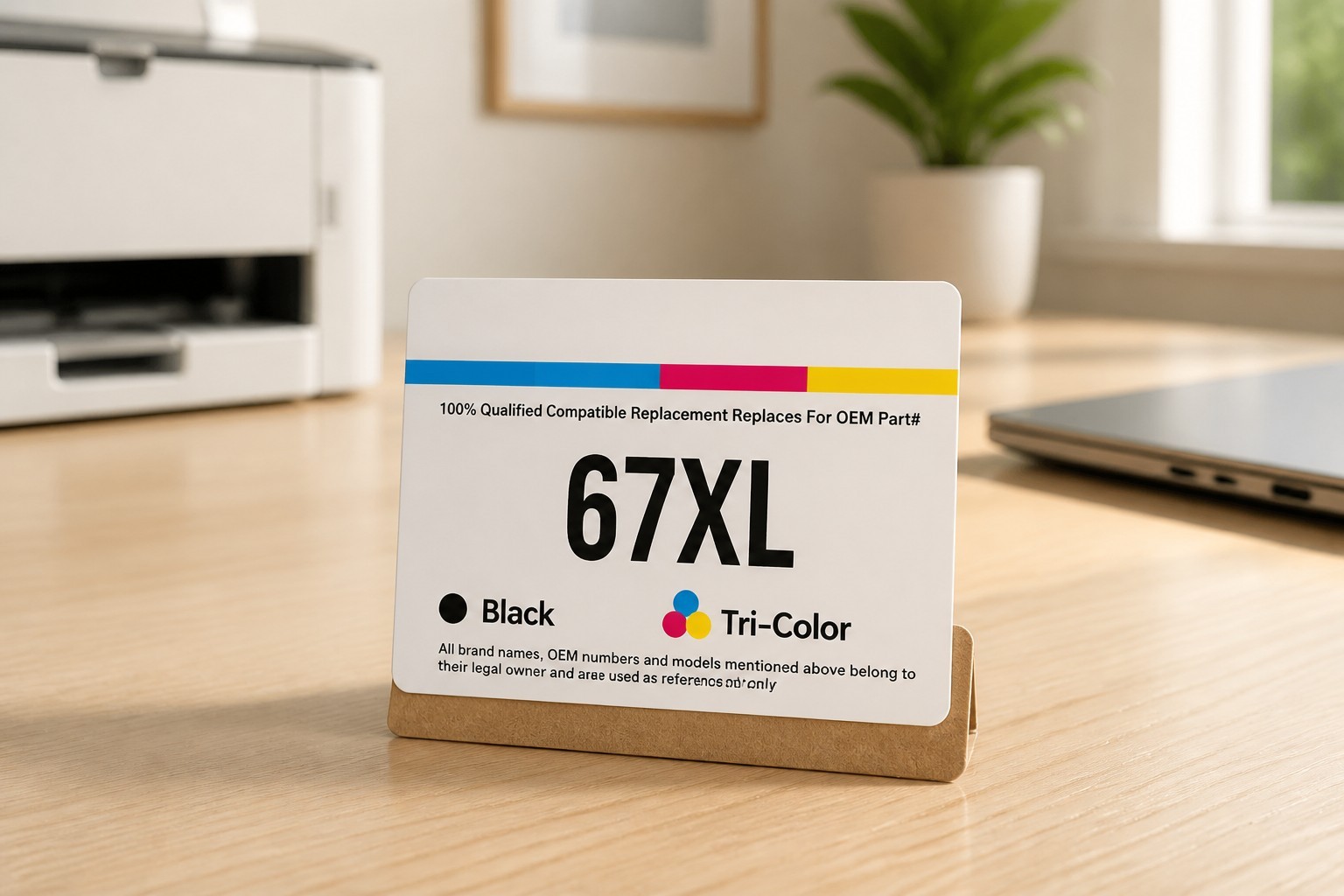  67xl Tri-Color And Blackcombo Pack. Compatible With OEM Hp