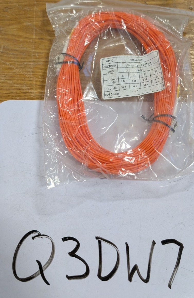 DMX-LCLC-20M 20 meter LC to LC Male Duplex Fiber Patch Cable (Q3DW7)