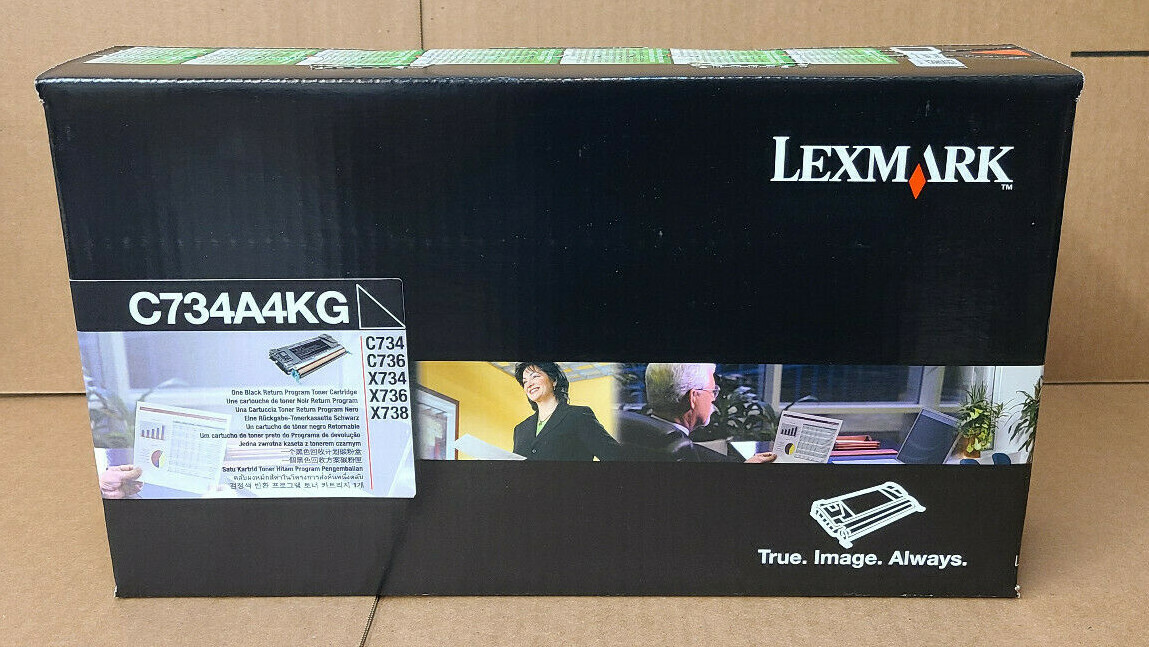 GENUINE LEXMARK C734A4KG BLACK TONER C734 C736 X734 X736 X738, SAMS AS C734A1KG