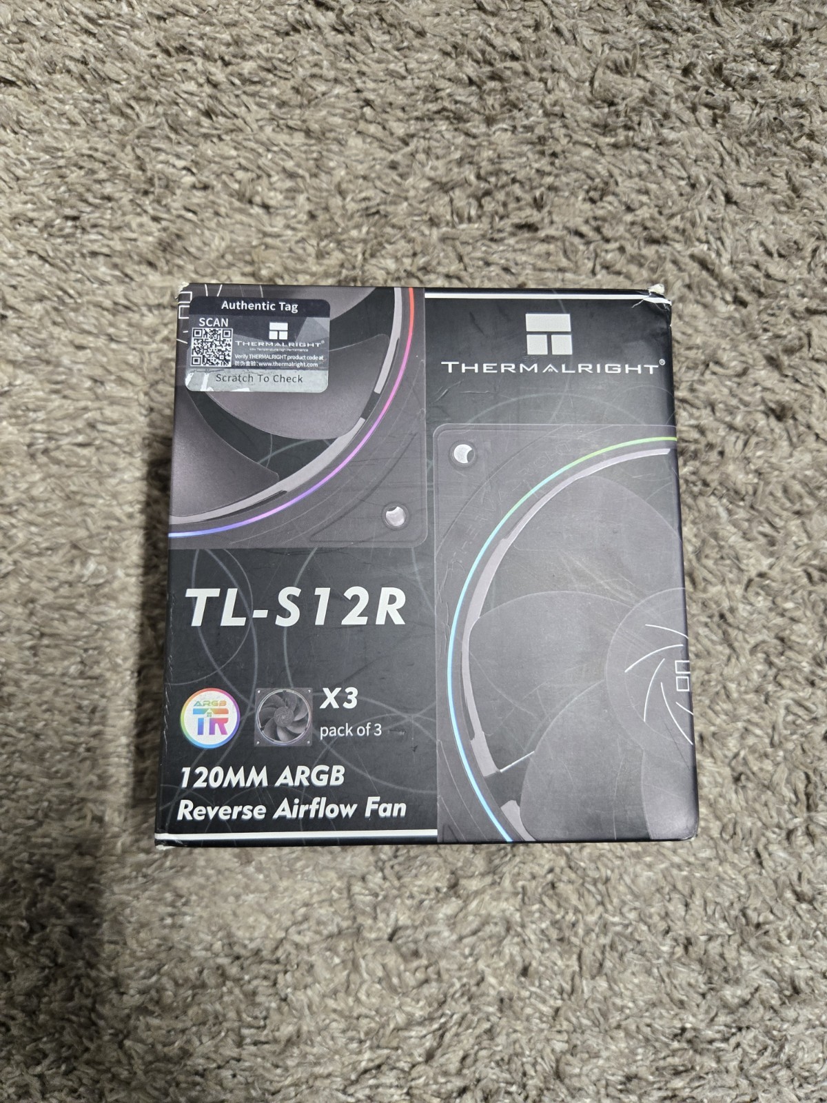 Thermalright TL-S12 120mm ARGB Case Fan 4-Pin PWM Silent PC Cooler NEW Open Box