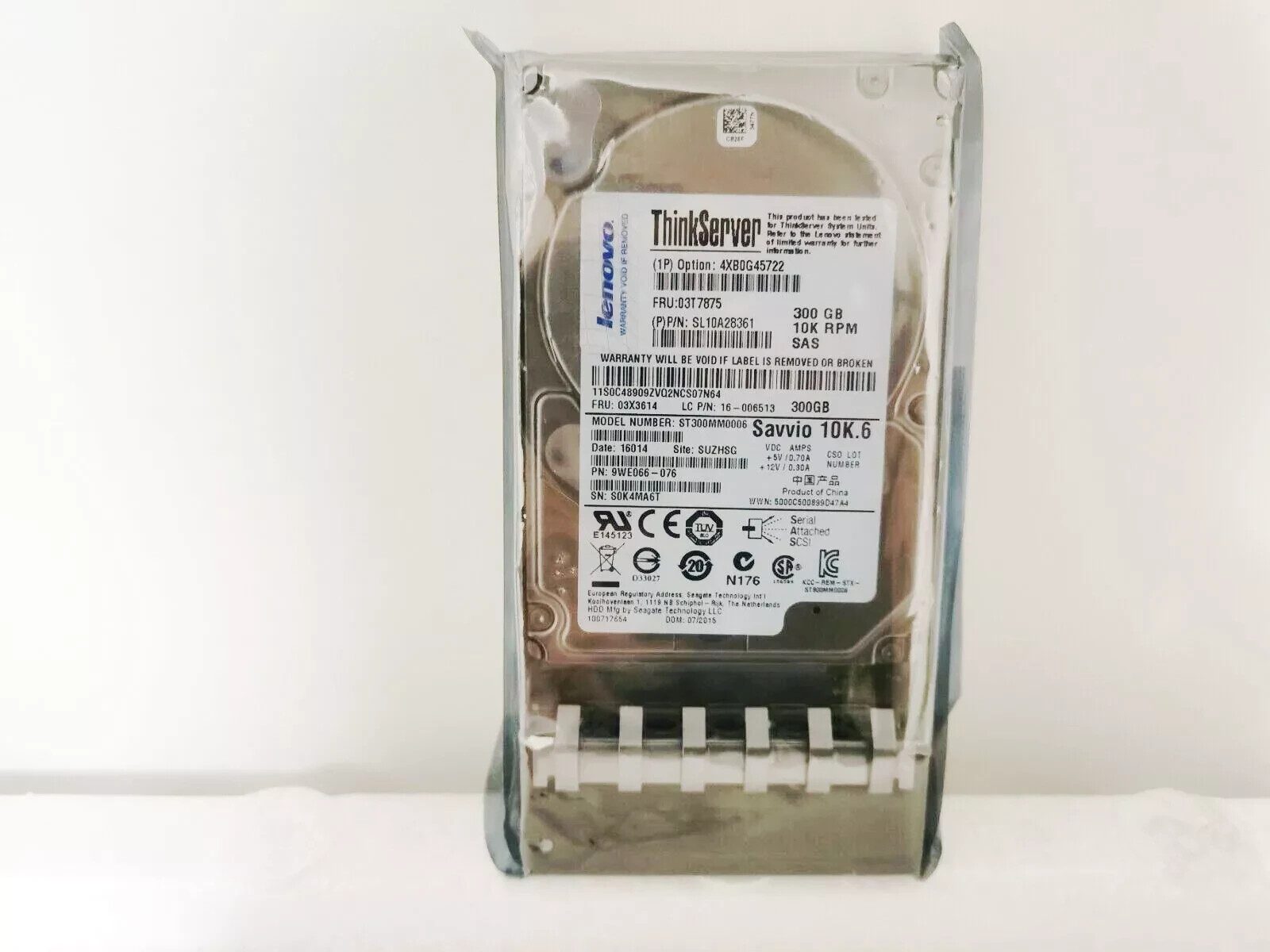 Used Lenovo 4XB0G45722 03T7875 03X3614 3X3614 300G 10K 2.5 SAS Server Hdd