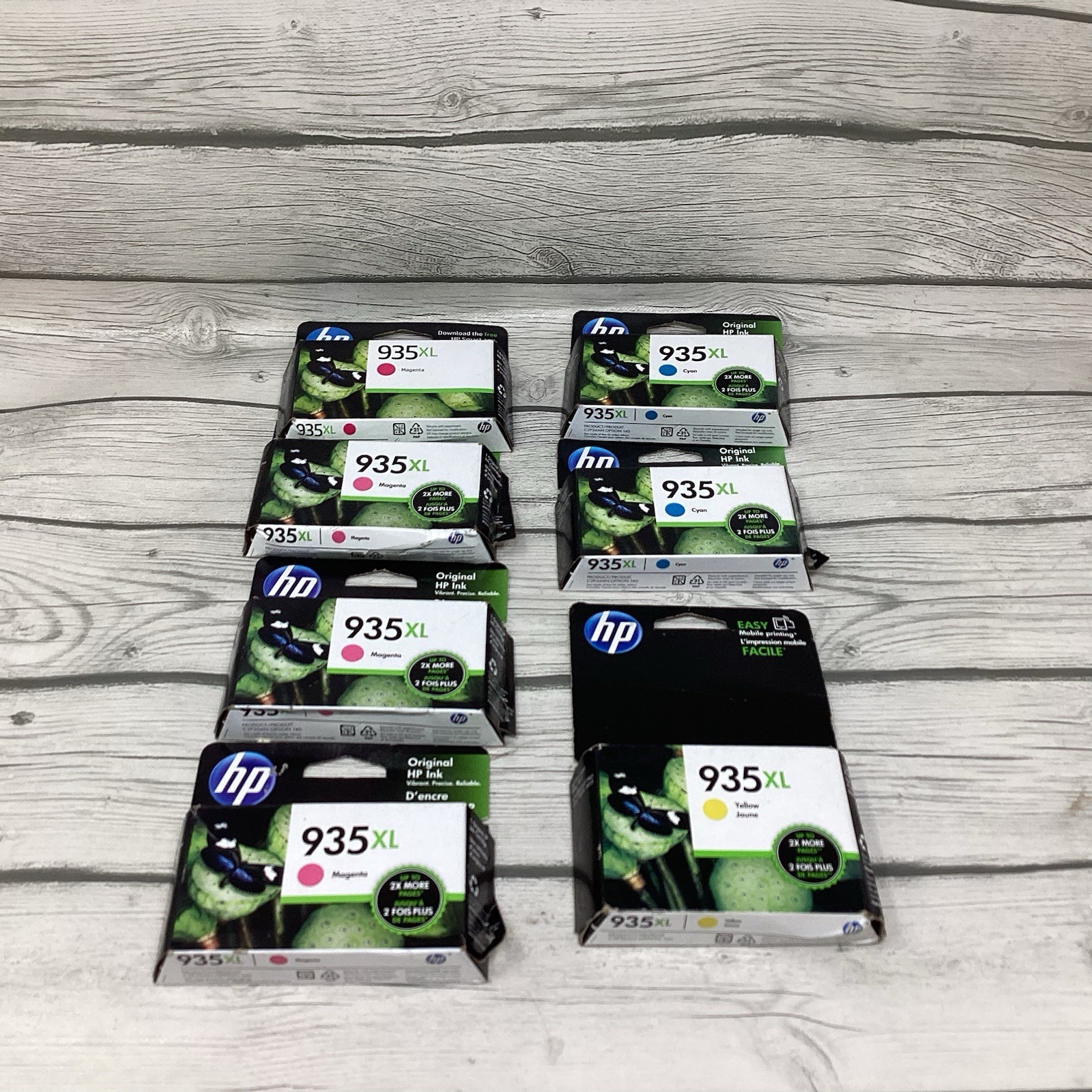 HP 935XL Genuine Ink Cartridges Magenta Cyan Yellow Exp 2023/2016 Lot Of 7