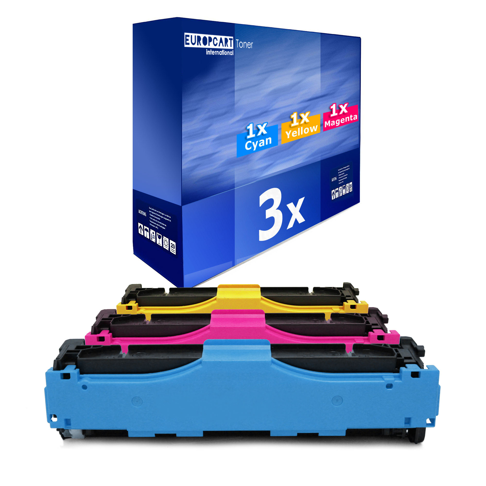 3x Eurotone Compatible Laser Toner Cartridge XL for HP CE411A-CE413A 305A