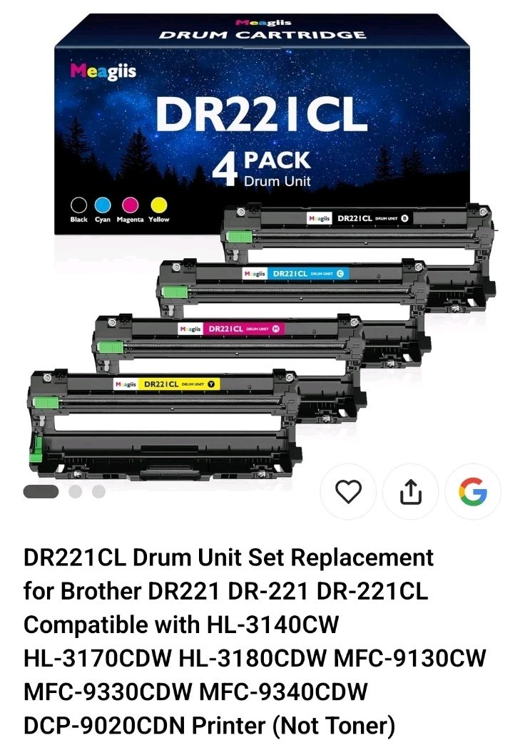 FADSOON® 4PK DR221CL Drum Unit for Brother HL-L3270CDW L3710CW MFC-L3750CDW 