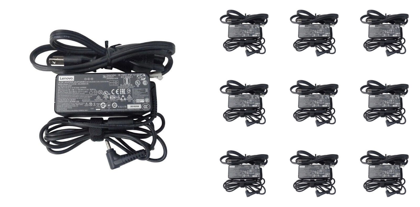 LOT 10 X Genuine Lenovo 45W 01FR054 ADLX45NAC3A AC Adapter Charger & Power Cord