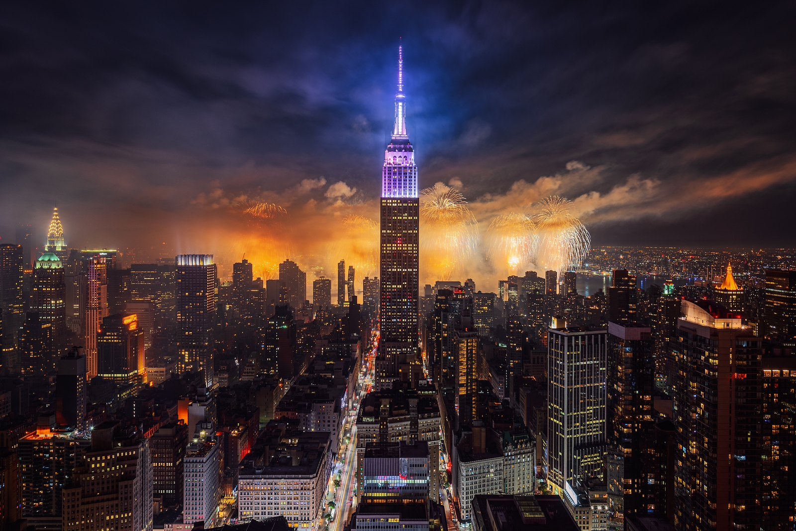 Landscape cityscape usa new york city empire state Custom Gaming Mat Desk