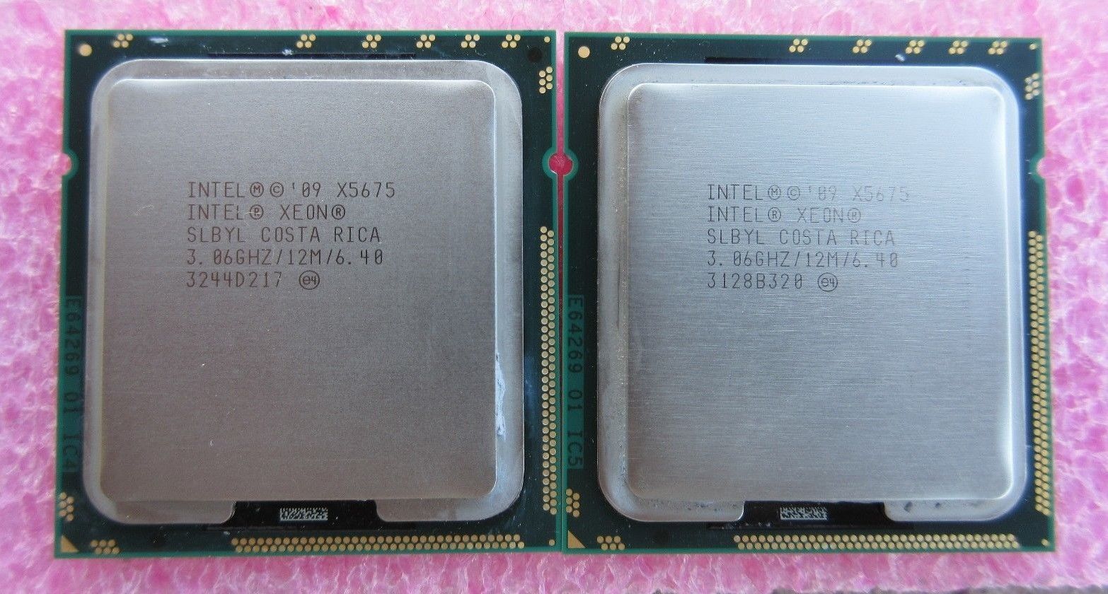 Matched pair  Intel Xeon X5675 6.4 GT/s LGA 1366 3.06GHz 12MB CPU Processors