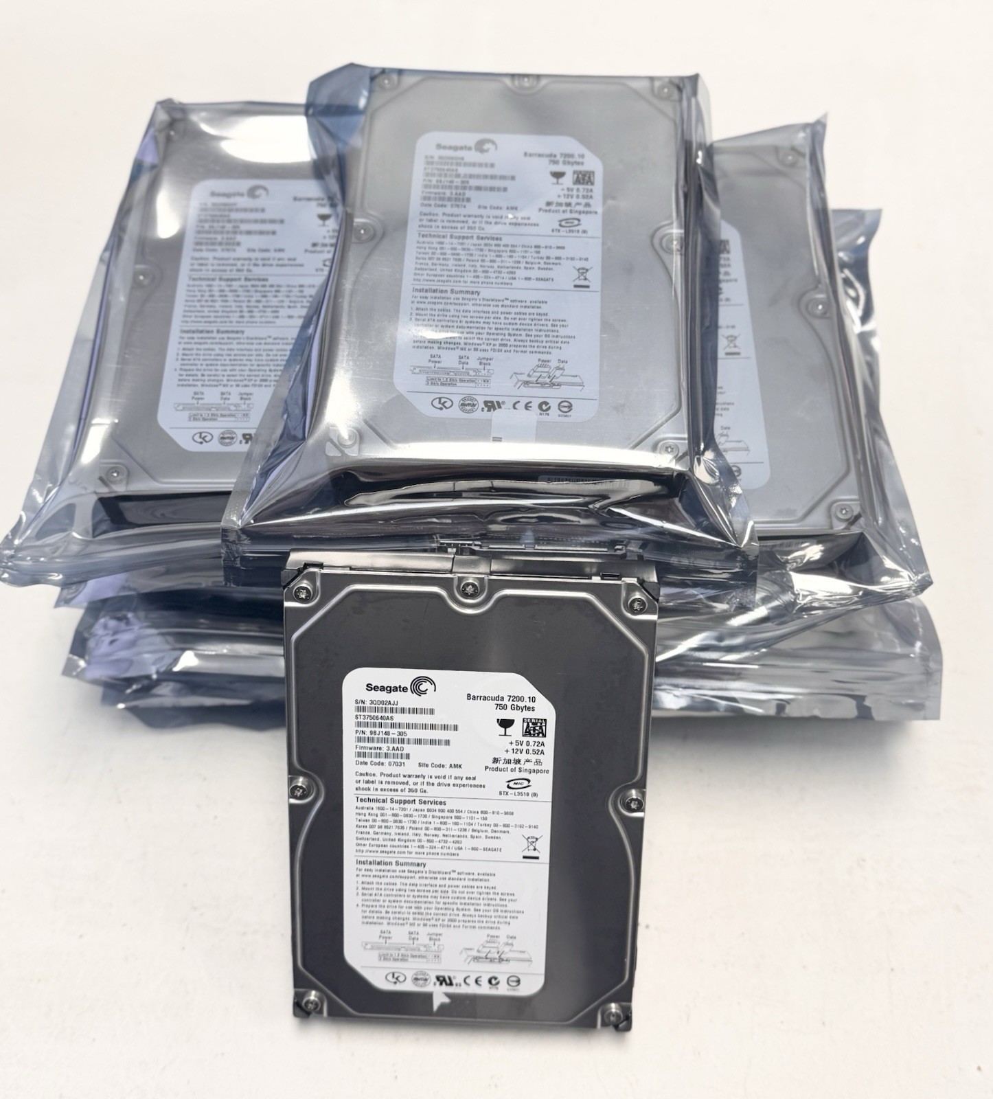 (Lot of 10) Seagate Barracuda ST3750640AS 750GB 7200RPM SATA 3.5" TESTED