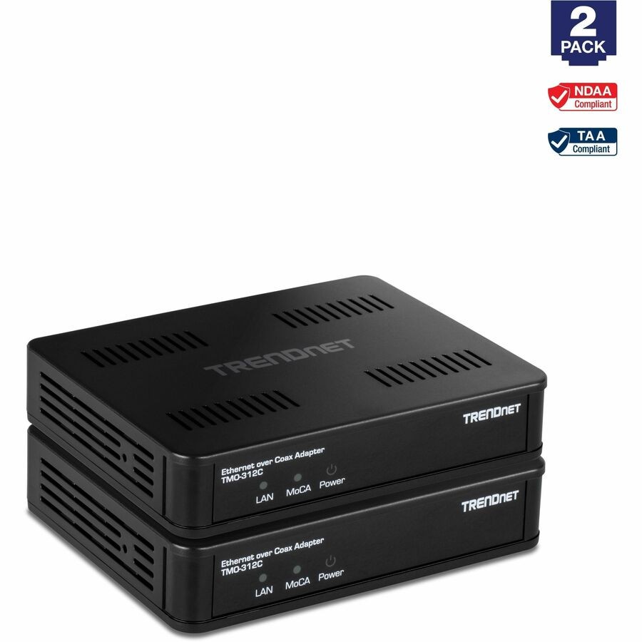 TRENDnet Ethernet Over Coax MoCa 2.5 Adapter (2-Pack), TMO-312C2K, Backward