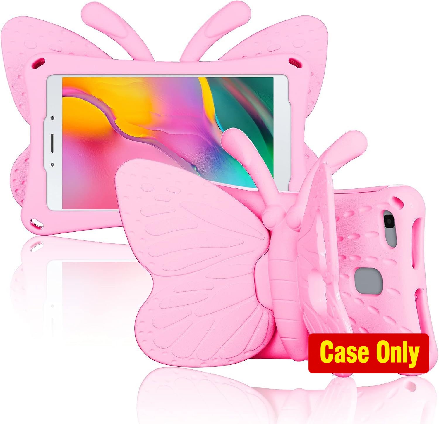 3D Butterfly Cartoon Case for Galaxy Tab A 8.0 2019, Non-Toxic Kickstand Cover