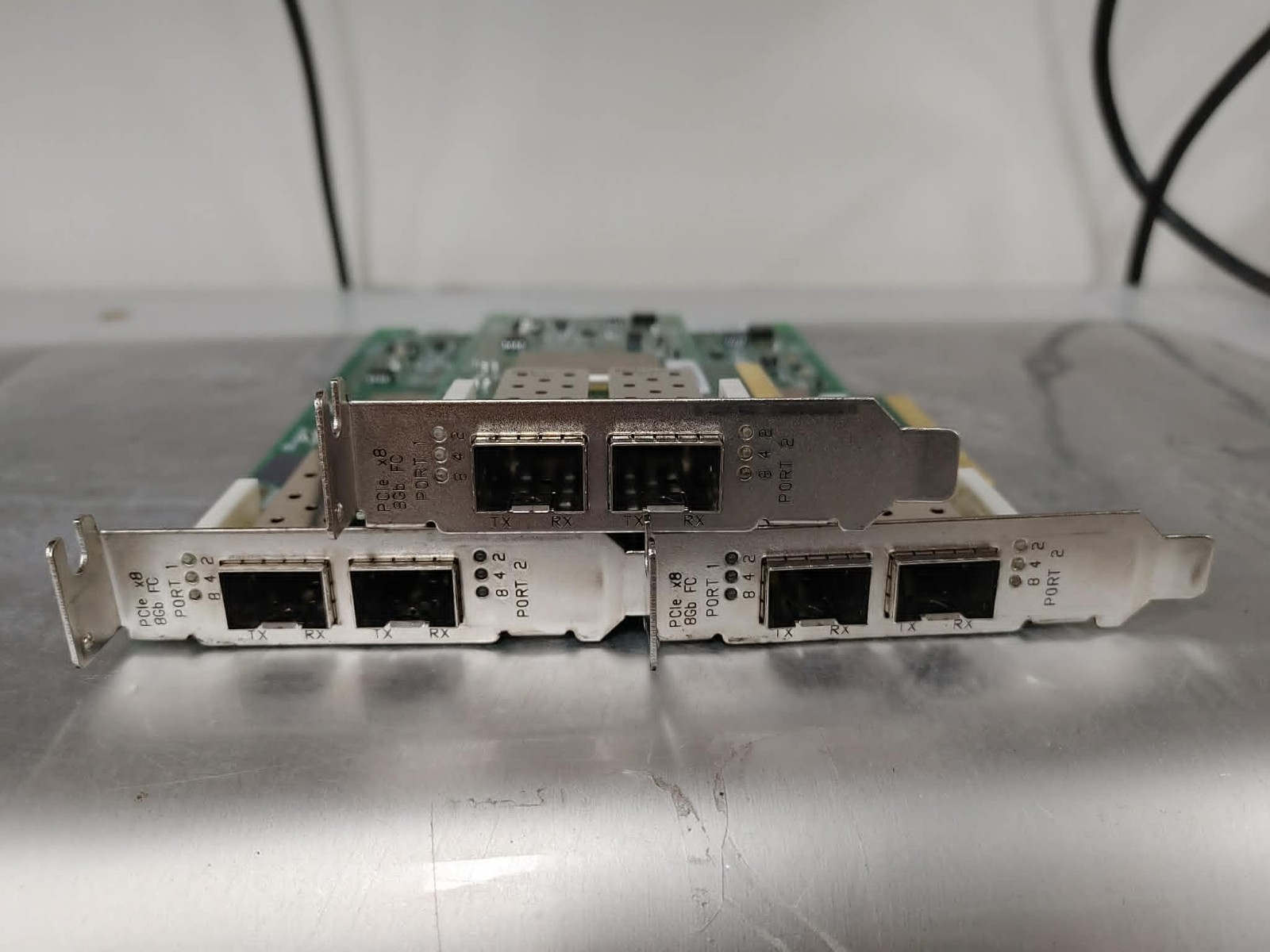 lot of 3 HP AJ764-63002 QLogic QLE2562-HP PCIe 8GB FC HBA 489191-00 2x SFP