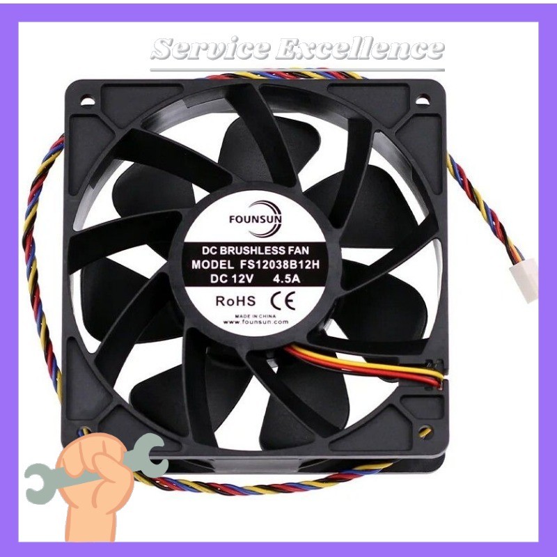 One FS12038B12H 7500RPM 4-PIN DC 12V PWM Brushless Cooling Fan 120*120*38mm