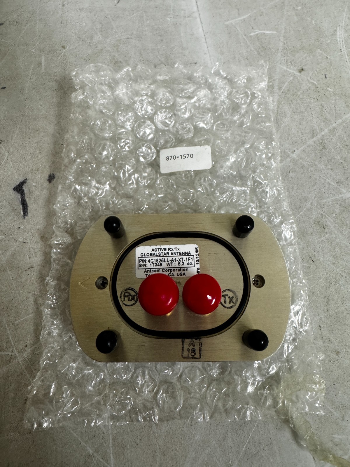 Atcom Corp. Active RX/TX Globalstar Antenna P/N: 4G1625LL-A1-XT-1F1 NOS