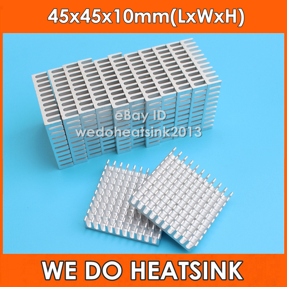 2pcs WE DO HEATSINK 45mm 45*45*10mm Aluminum IC LED Silver Cooler Heatsink