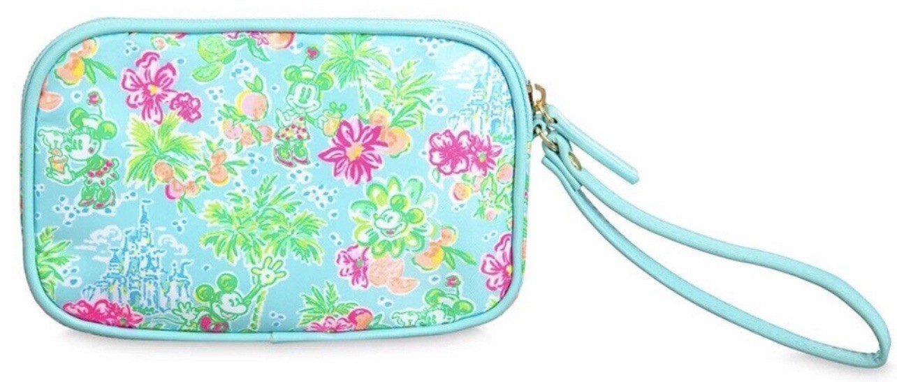Disney Parks X Lilly Pulitzer Mickey & Minnie Mouse Floral Zippered Wrislet Bag