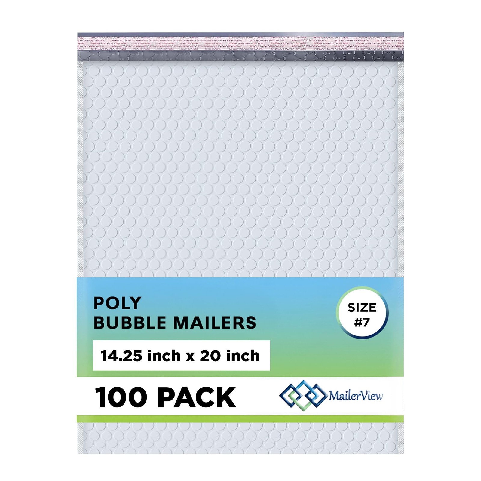 Arctic White Bubble Mailers 14.25x20 Poly Padded Mailers #7 100 Pack