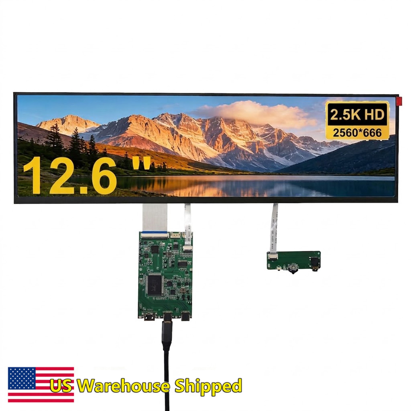 12.6 Inch Ultra-Wide Stretch LCD Monitor 2560×666 IPS Touch Screen Sub Display