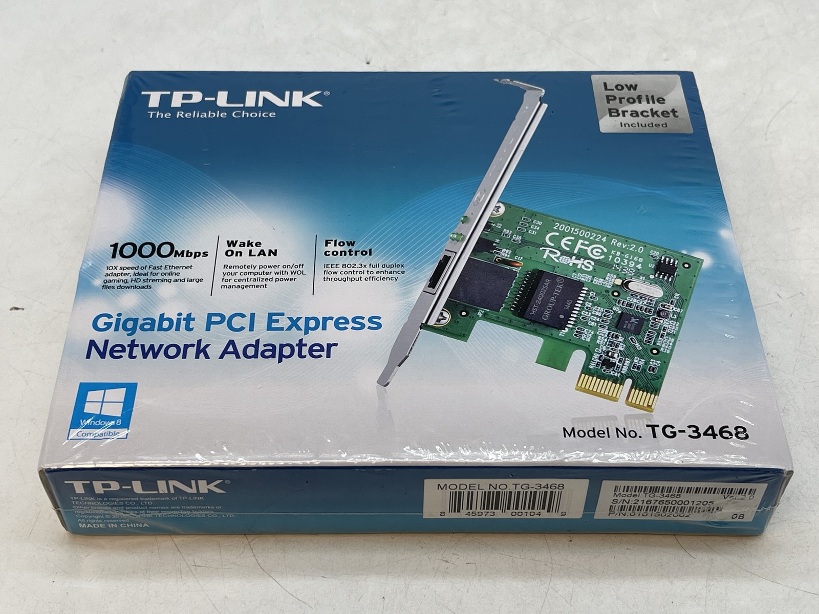 NEW TP-Link Port Gigabit PCI Express Network adapter 1000 Mbps TG-3468 Free S/H