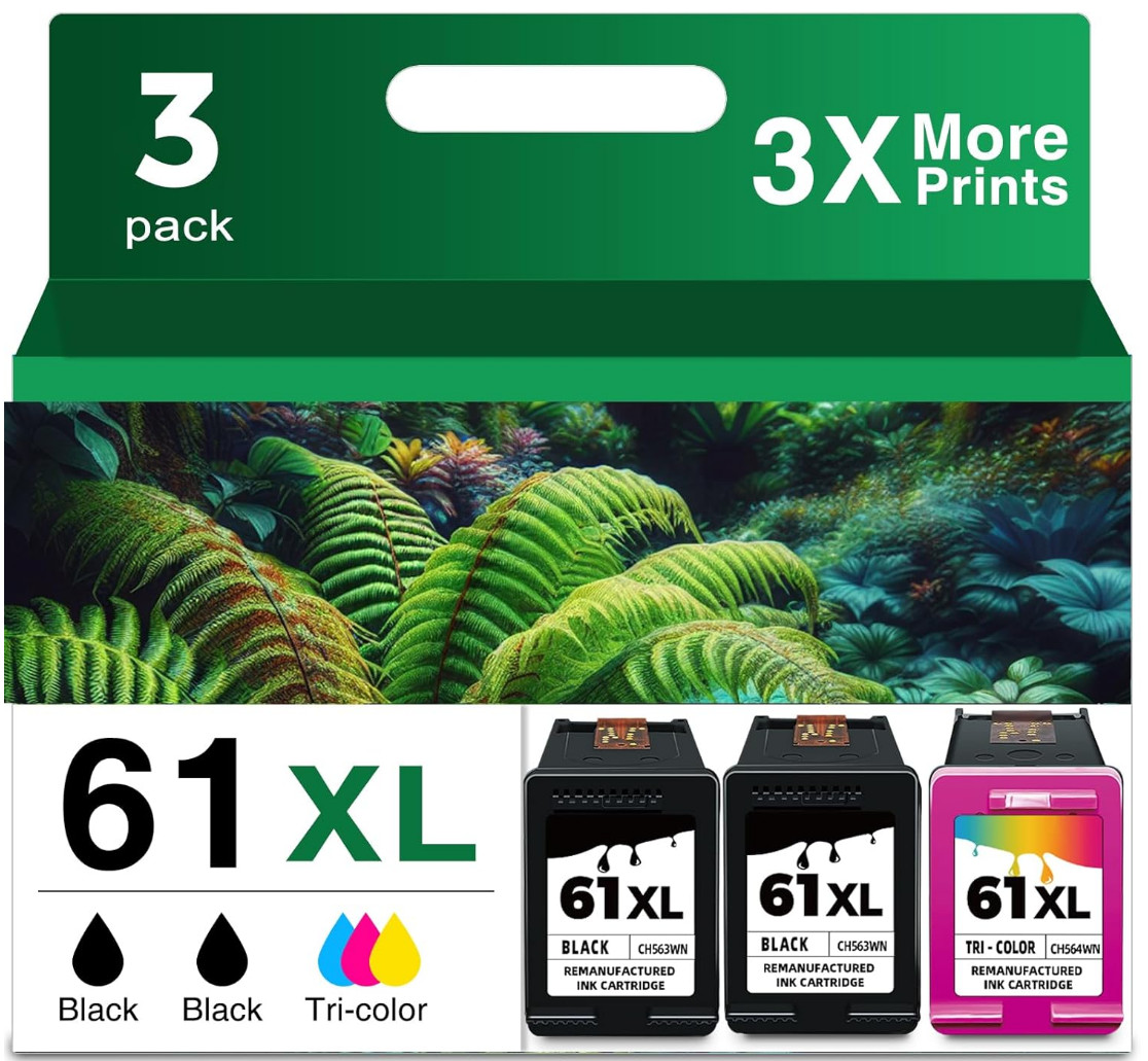 3PK Fits HP 61XL Black Ink Cartridge HP 61XL Color 2620 4630 4632 4634 4635