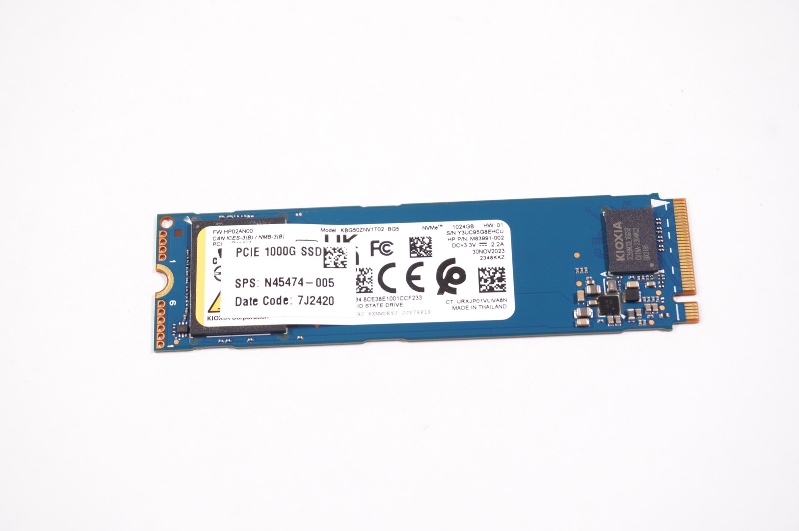 N45474-005 Hp 1TB PCIe NVMe Gen4x4 M.2 2280 SSD Drive 27-CR0044