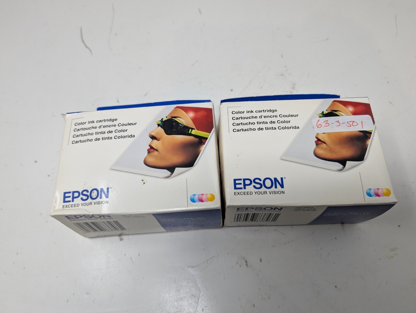 SET OF 2 GENUINE EPSON T027201 Color Genuine ink Cartridges  (5)