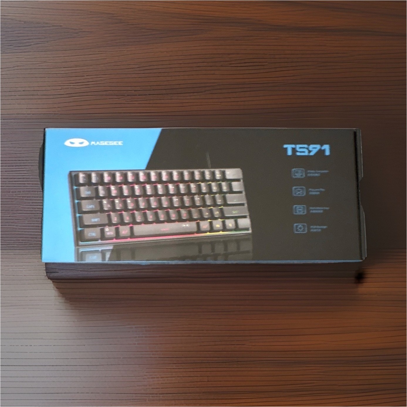 MageGee TS91 Wired USB Membrane Keyboard White Illuminated Plug & Play QWERTY