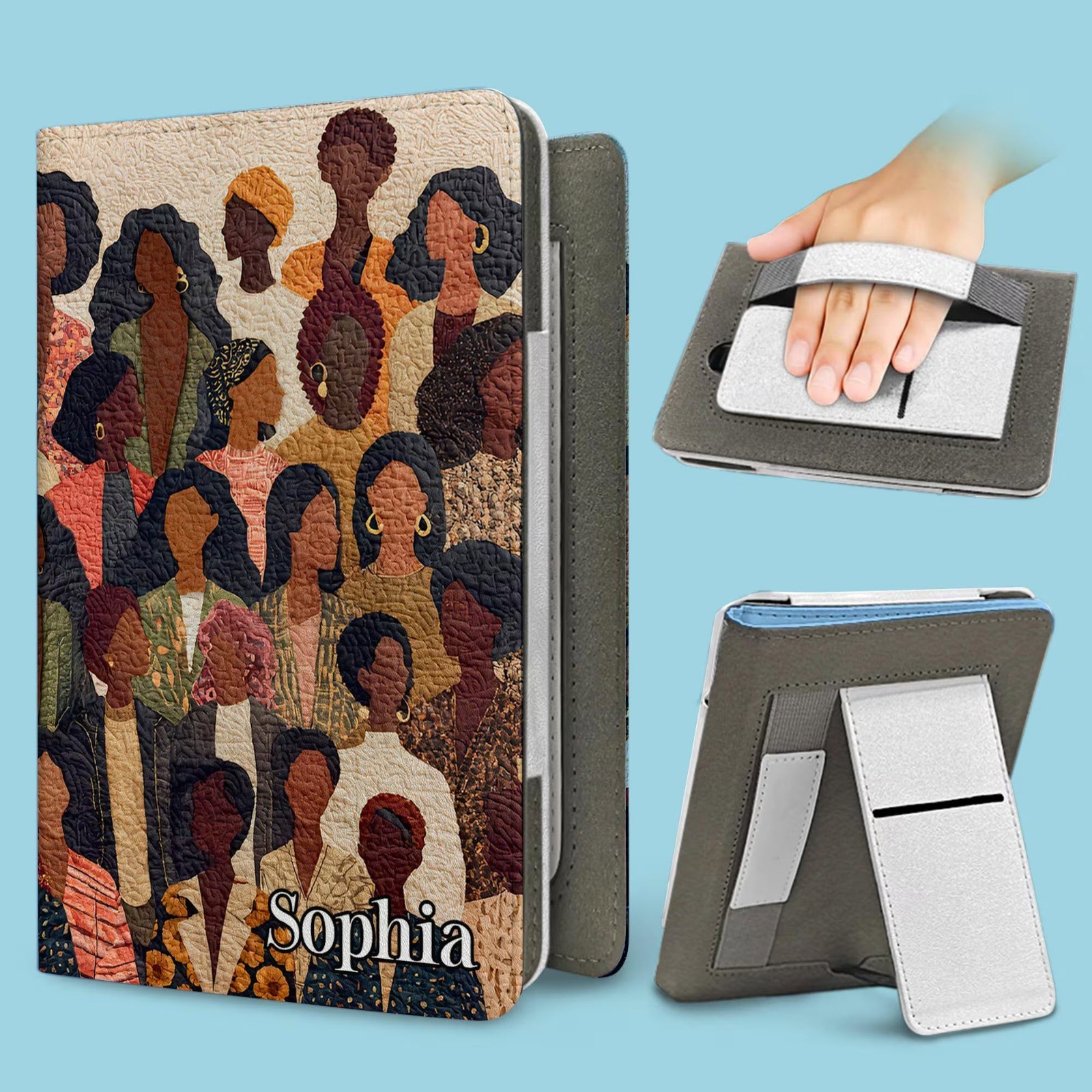 Personalized Black Woman Kindle Case Afro African American Book Lover Gift