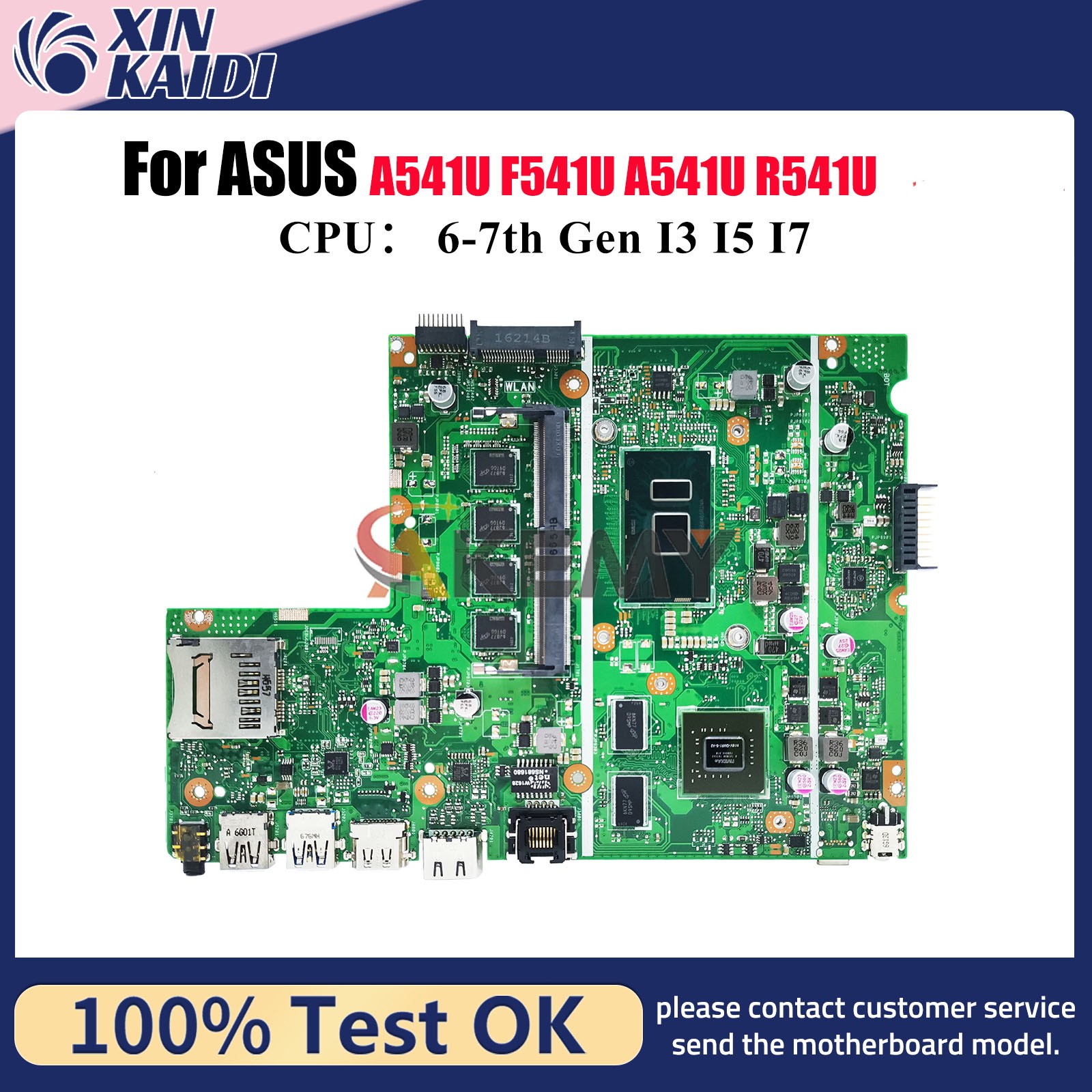 X541UVK Motherboard For ASUS R541U X541UJ X541UAK F541U Mainboard W/CPU
