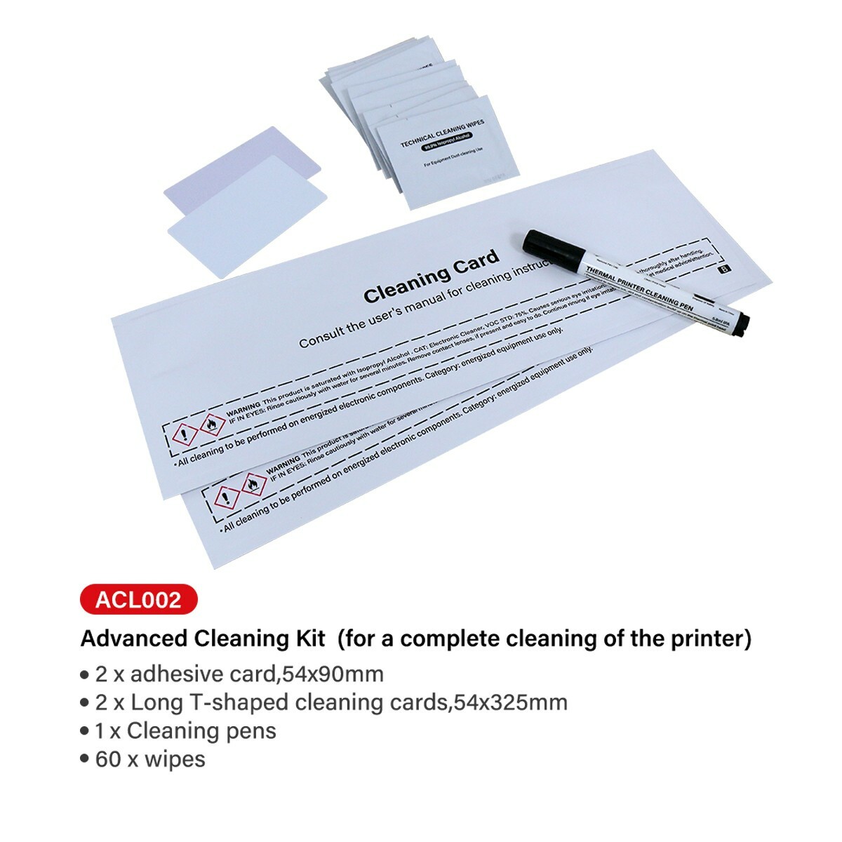 New Clening Kit for Evolis ACL002-Complete cleaning of the Printer 