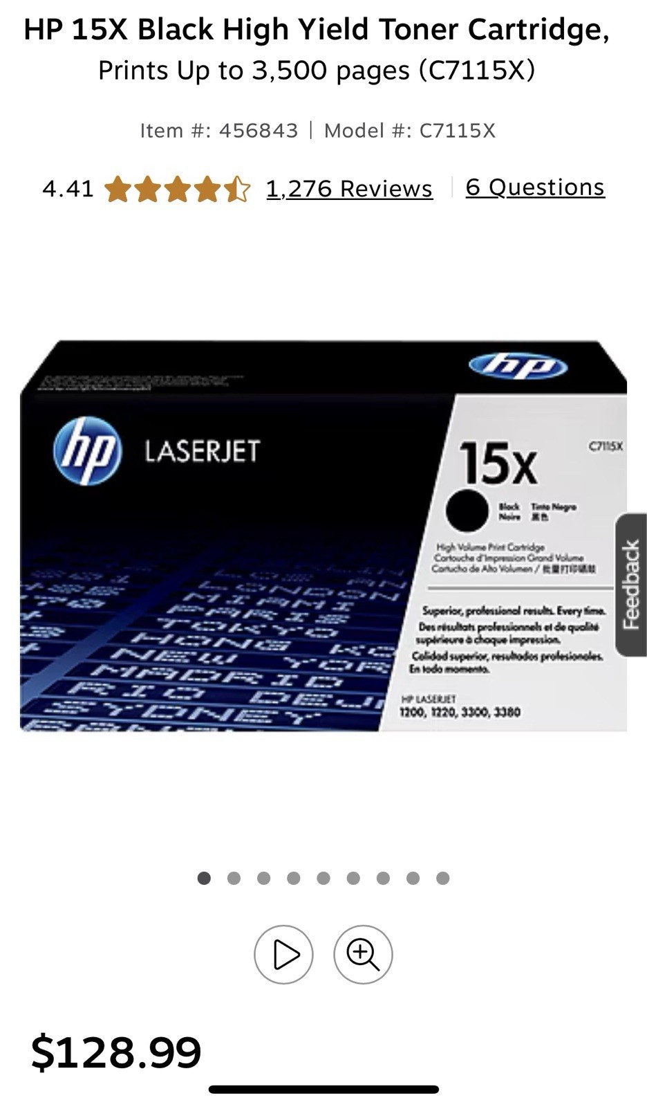 HP 15X 7115X High Yield New OfficeMax OM98887 Toner Cartridge Replaces - NOS