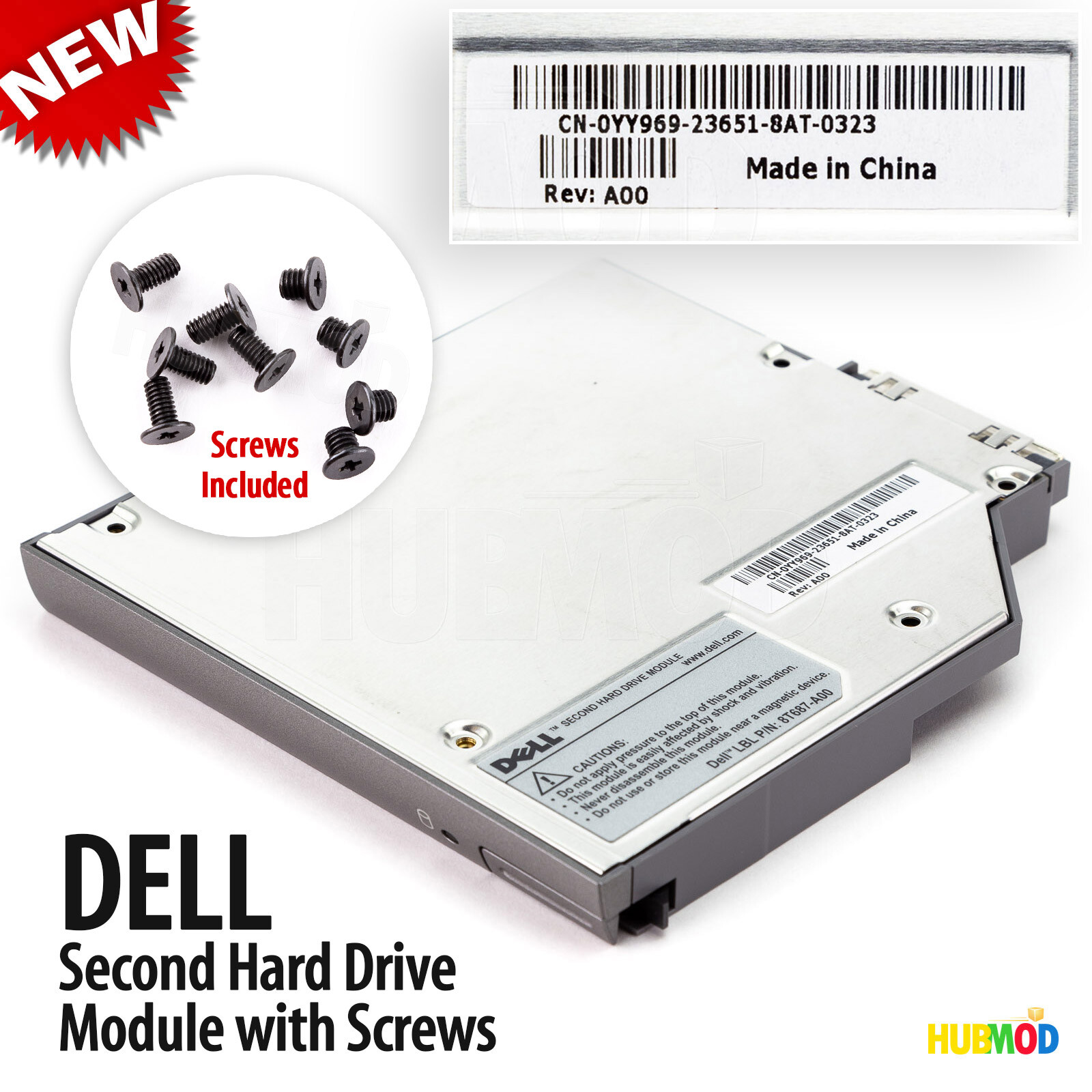Genuine DELL 2nd IDE HDD Hard Drive Caddy Media Bay Latitude D800 D810 D820 D830