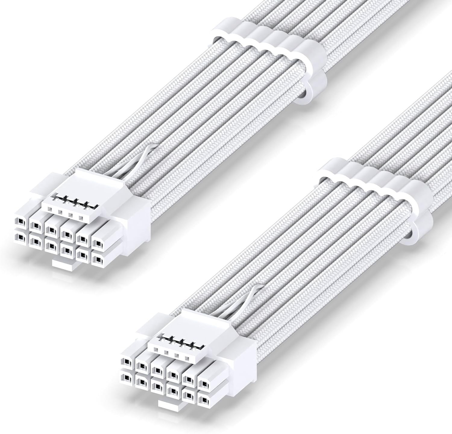 EZDIY-FAB 12VHPWR PSU Sleeved Cable, 12V-2x6, 600W Support, 60cm, Pure White