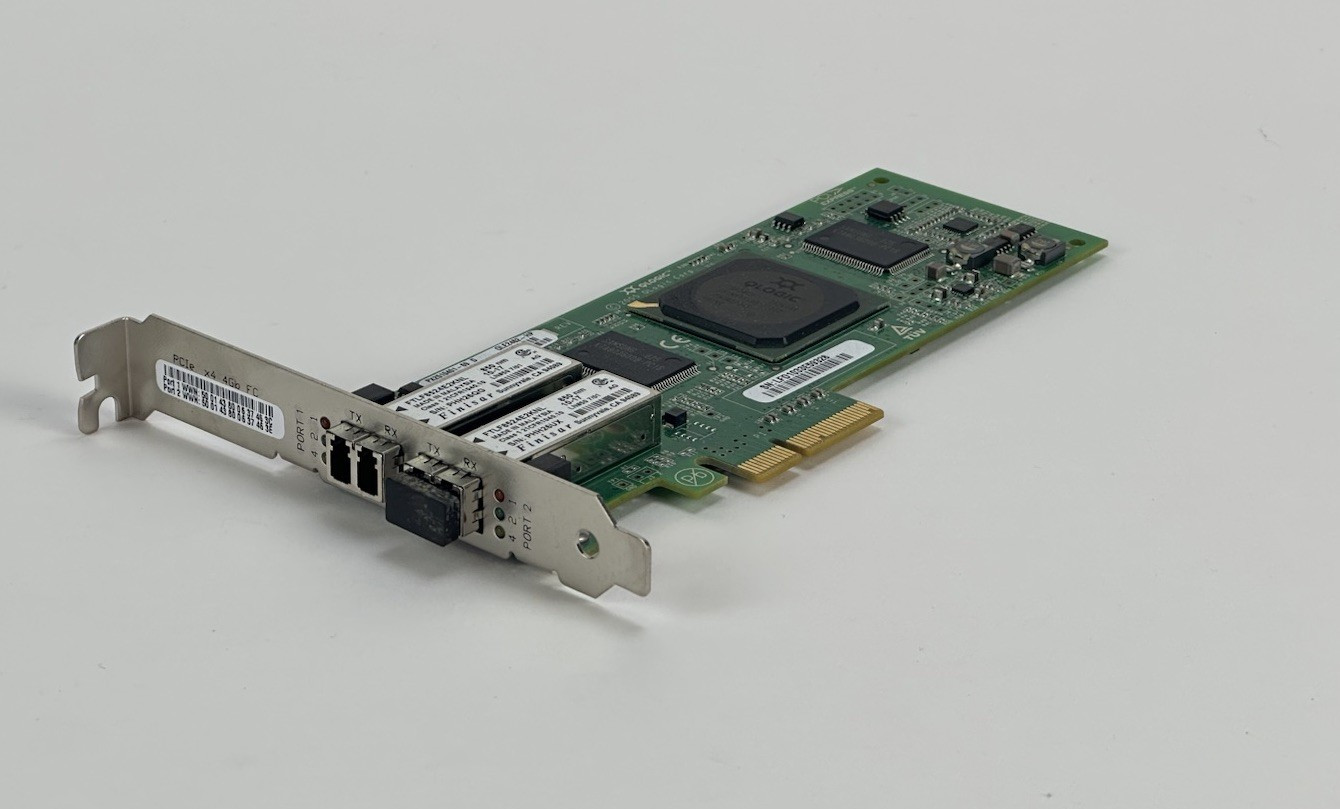 HP QLogic QLE2462 Dual Port 4GB FC Fiber Channel PCI-e x4 HBA Optical 407621-001